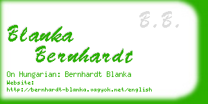 blanka bernhardt business card
